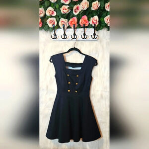 New Look Vintage Navy Nautical Skater Dress
